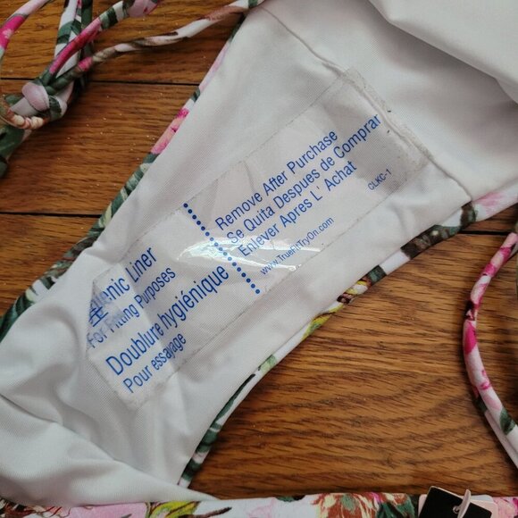 NWT VICTORIA'S SECRET | Floral Tropical Side Tie Bikini Swim Bottom | Sz. L - Picture 7 of 9